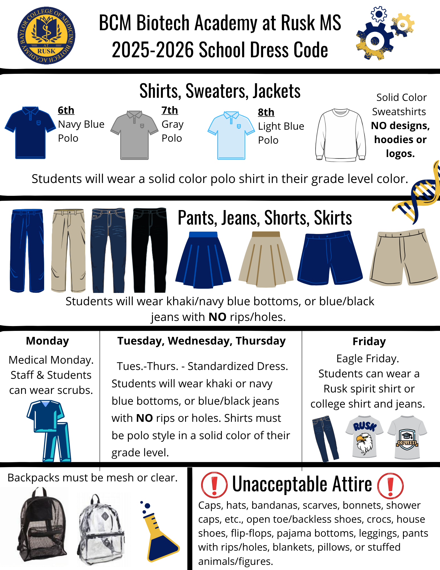 2025-2026 School Dress Code Flyer